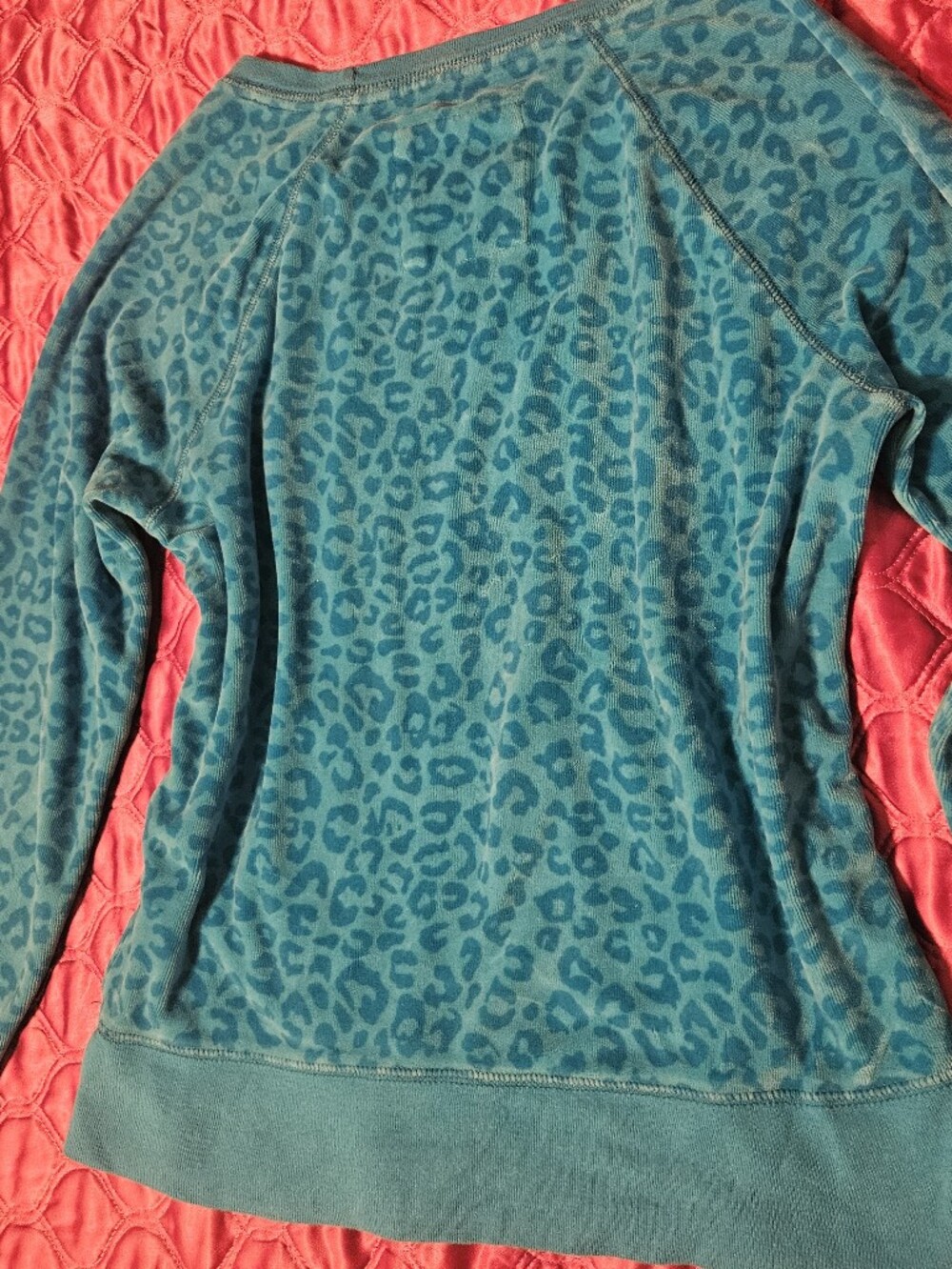 2010's Aeropostale Fall Teal Leopard Print Pullover - Picture 5 of 5